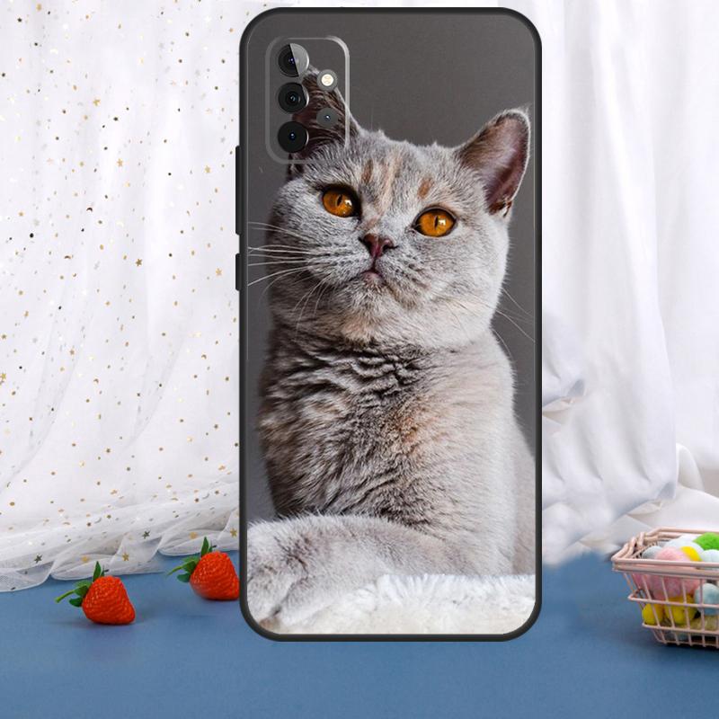 British Shorthair Cat For Samsung Galaxy A36 A26 A16 A05 A06 A54 A34 A14 A22 A32 A52 A55 A35 A15 A53 A13 A56 Case