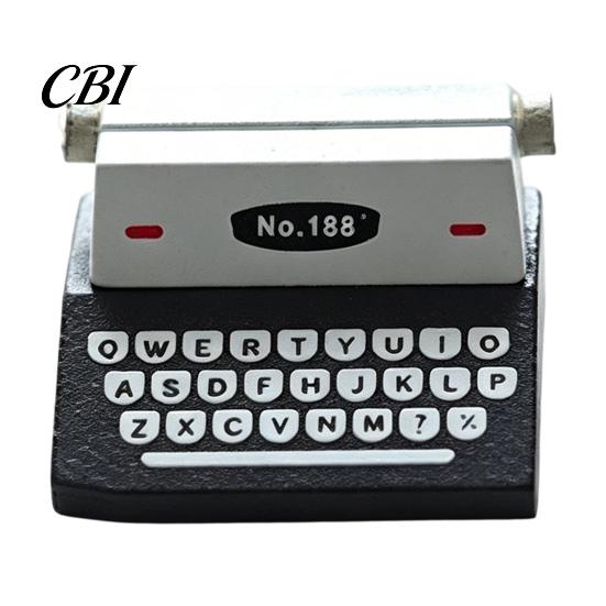Water-based Paint Wood Holder Retro Wooden Typewriter Memo Clip, Vintage Desk Place Card Holder, for Decorative Message Photo Picture Stand