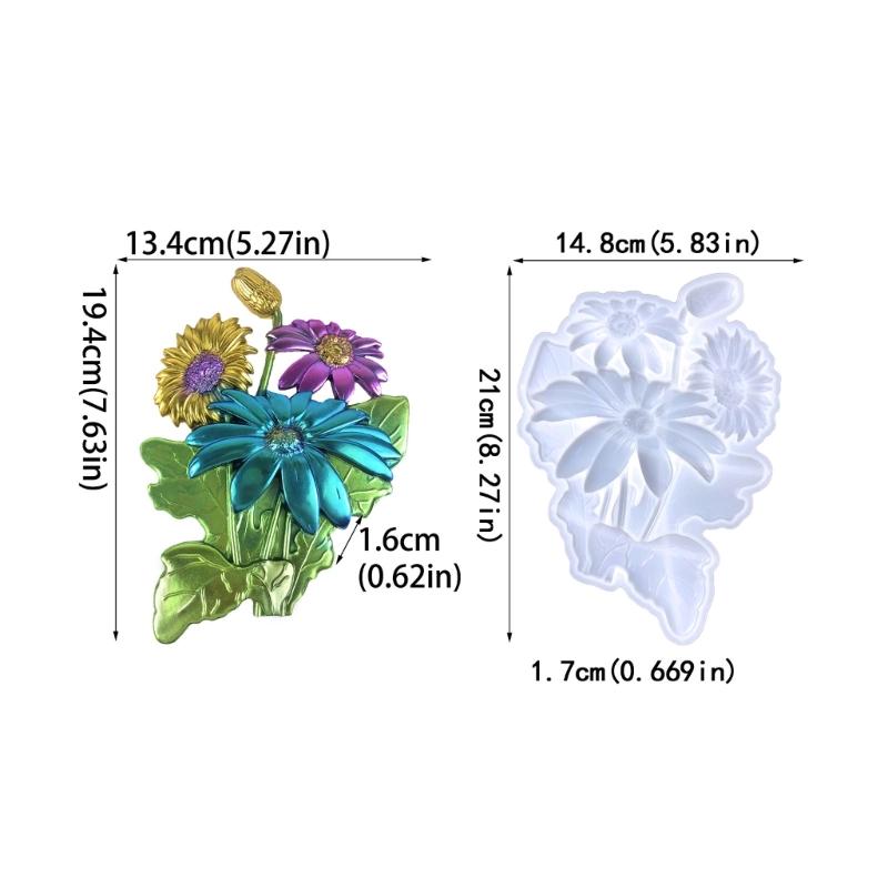 3D Sunflower Silicone Mold DIY Epoxy Resin Mold for Wall Desktop Decoration Hanging Pendant Concrete Plaster Mould Craft
