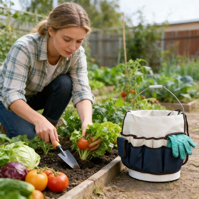 Water Resistant Gardening Tool Organizer Storage Bag 600D Fabric for Long Term Durability In Outdoor Setting
