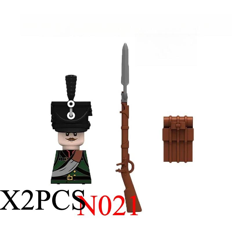 Medieval Napoleonic War Soldiers Figures Military MOC Building Block Knights British French Fusilier Rifles Weapon Kids Toy B08