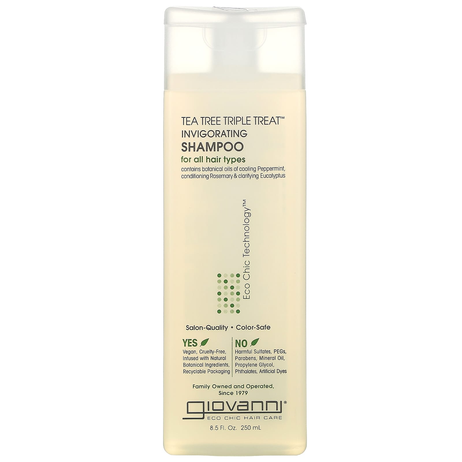 Giovanni, Tea Tree Triple Treat, бодрящий шампунь, для всех типов волос, 8,5 жидких унций (250 мл)