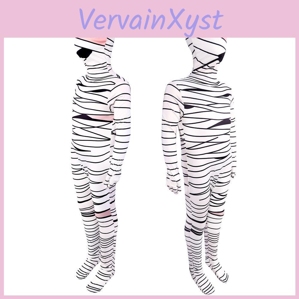 Disfraz de Halloween de Momia Blanca Temática Mono Unisex Elástico de Poliéster para Niños