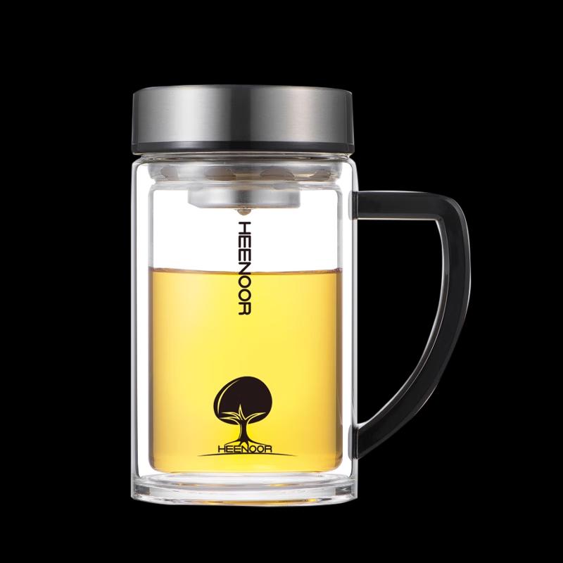 Xinuo Double-Wall Glass Mug with Handle