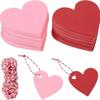 100pcs DIY Valentine's Day Tags Hanging Decoration Heart Shape Blank Heart Shaped Cards Red Pink Paper Gift Hanging Tag