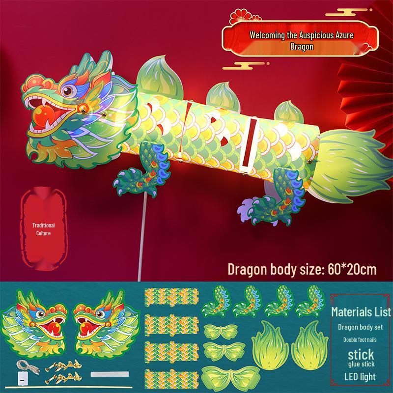 Year of the Horse DIY Handheld Dragon Lantern - Spring Festival Children's Handmade Toy