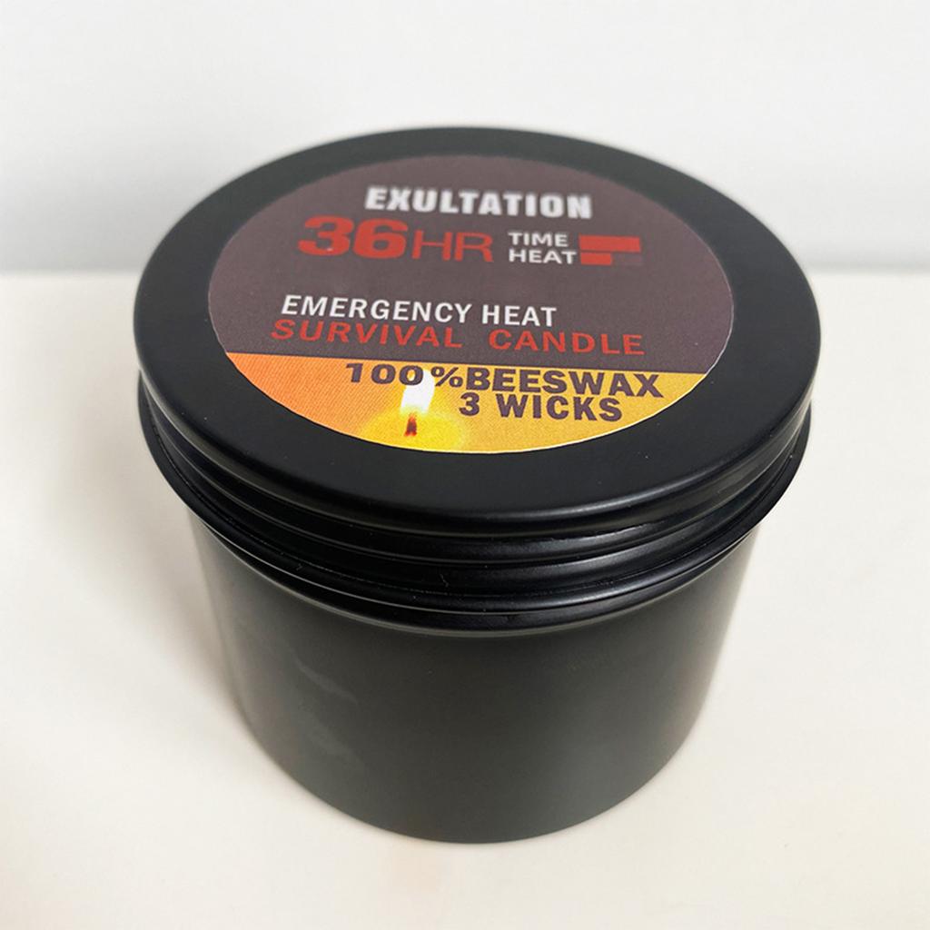 36 Hour Survival Candle 3- Environmentally Friendly Odorless Candle with Lid Home Spares for Emergency