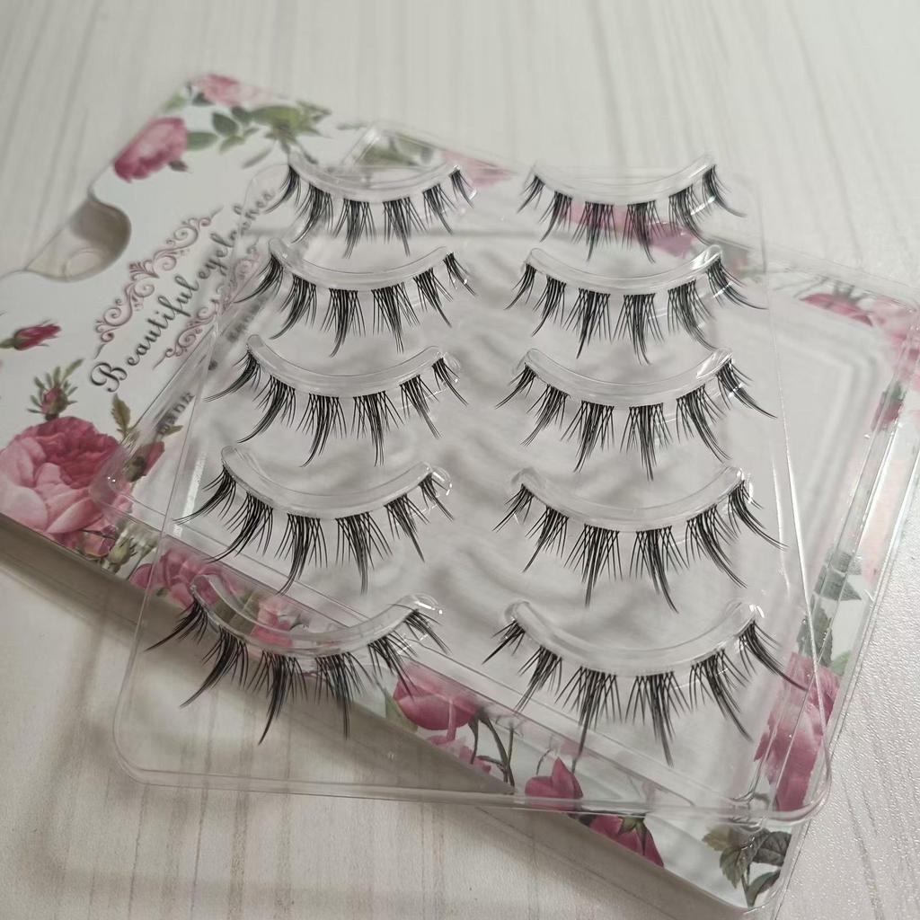 Natural-Look Fairy False Eyelashes with Transparent Thin Stem