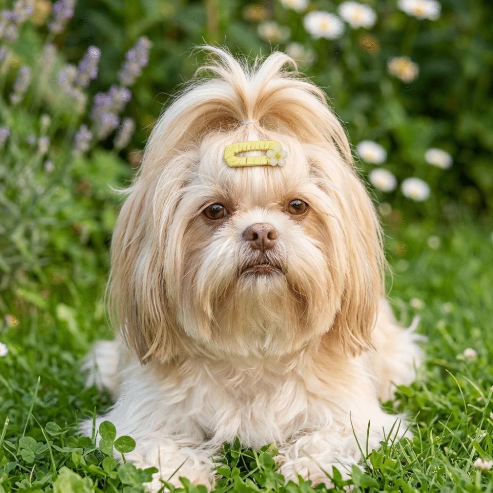 10Pcs Organza Bow Dog Hair Clip Mixed Colors Dog Bow Clip Pet Head Flower Dog Grooming