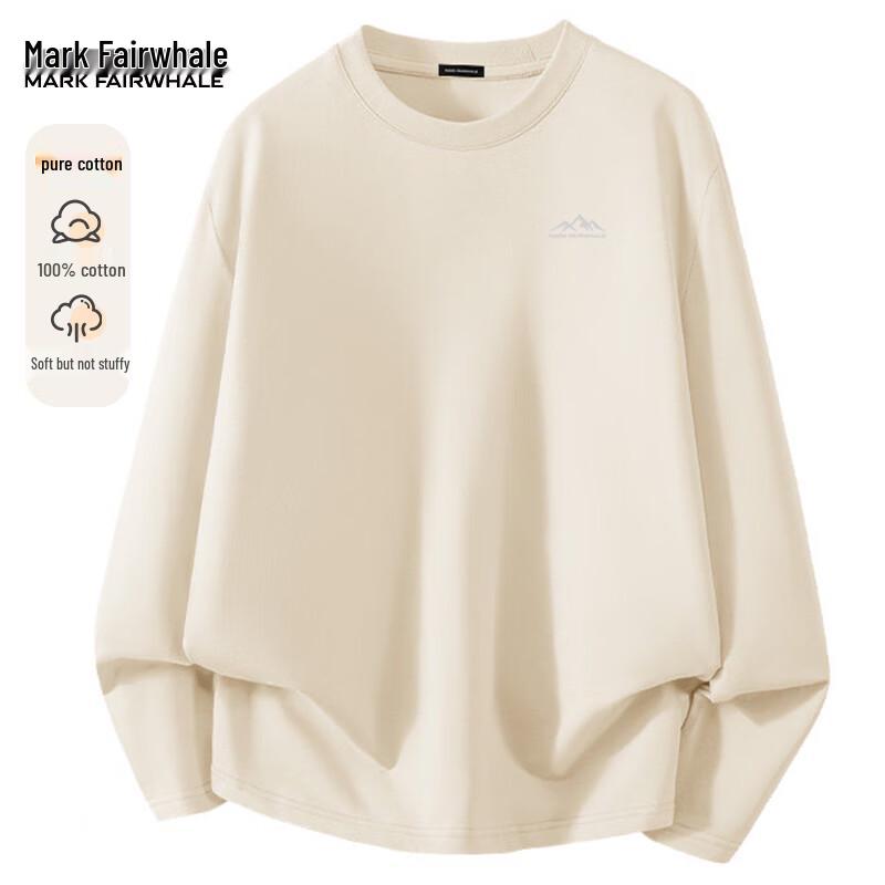 Mark Fairwhale Men s Round Neck Long Sleeve Pure Cotton T-Shirt 2XL