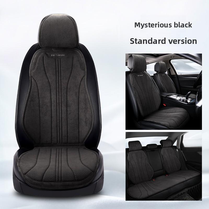 High Quality Suede Universal All Seasons Car Seat Cover Perforated Breathable Anti-Slip Luxury Car Suede Seat Cover With Pillow