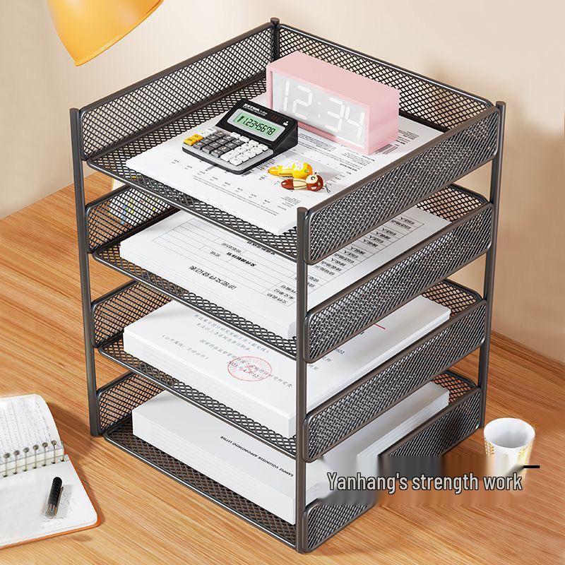 Large Capacity A4 Desktop Organizer - One-Piece Office File and Data Storage Box