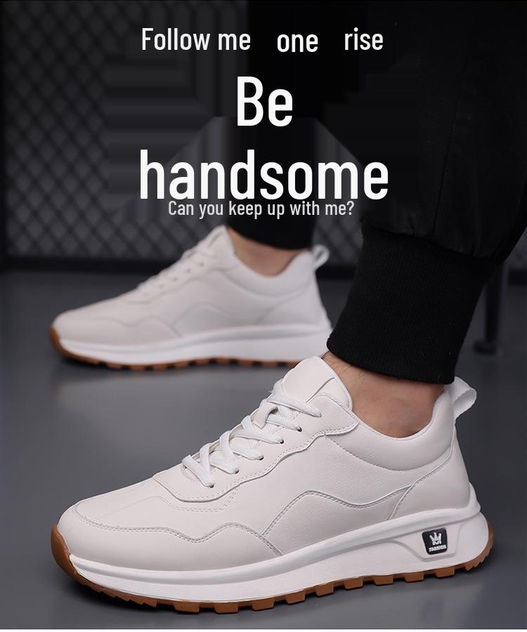 2025 Spring Men's Luxury Fashion Sneakers: Light, Stylish, Thick-Soled, Comfortable White Casual Shoes