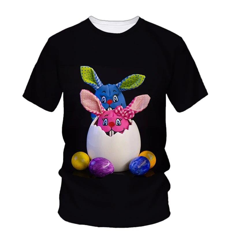 Trend Králík Easter Egg Velikonoční bonus Unisex tričko Letní móda Zábava Harajuku Ležérní Originalita Trička s krátkým rukávem s potiskem