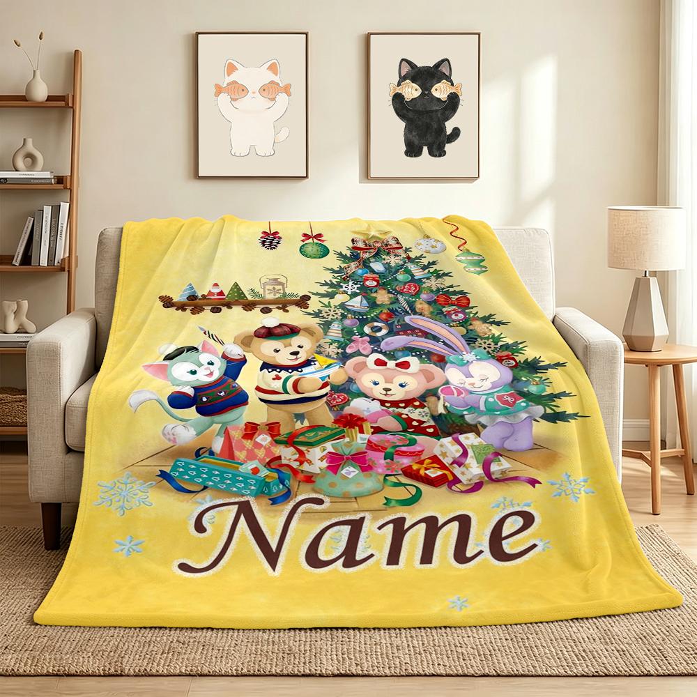Custom Name Rabbit Dreams Flannel Blanket Throw Blanket Soft Warm Sofa Bed Decor Unique Gift