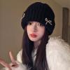 Koreanischer Blogger Strickmütze mit Bommel Herbst und Winter Ins Großer Kopfumfang Vielseitig Mode Ohrenschutz Strickmütze