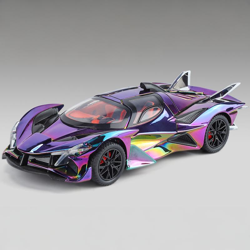 

1:24 Apollo Project EVO Electroplate Supercar Diecat Model Car Alloy Miniauto Mini GT Classic Love Valentine s Day Gift For Boy фіолетовий