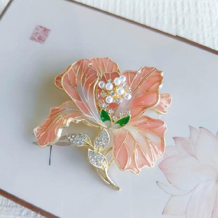 Künstlerischer Blumen Pin Handgefertigt Strasssteine Details Modeschmuck Anmutige Blumen Brosche Geeignet für Stilvolle Outfits