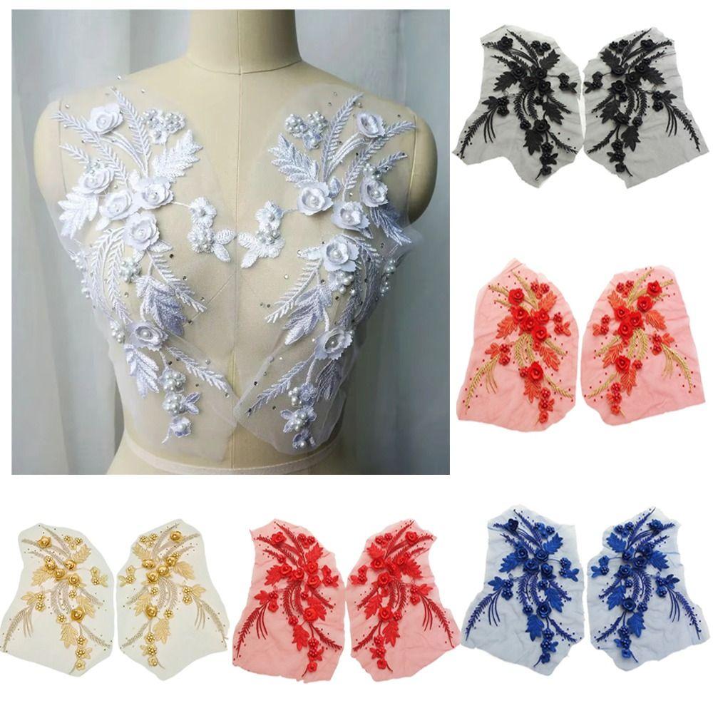 Patchwork Sticker Sequin Embroidery Sequined Embroidery Patches DIY White Black Lace Appliques Clothing Applique Dresses