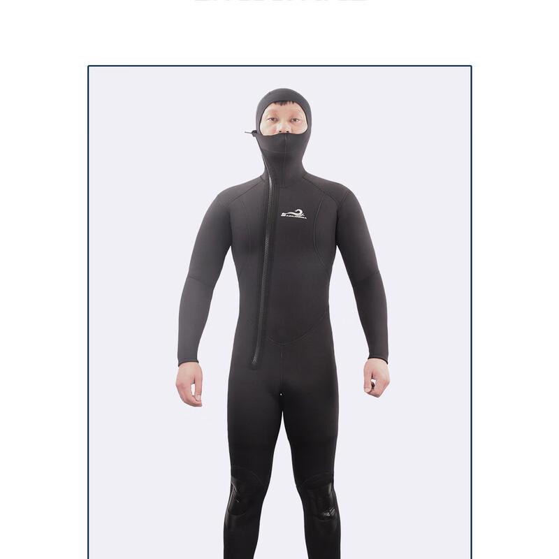 WATERTIME Unisex Thick Full-Body Hooded Wetsuit L