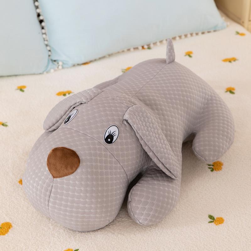 Summer Polar Bear Doll Lying On The Dog Ice Silk Pillow On The Bed Sleeping Long Strips of Legs Clamped Against Pillow Girl Sleeping