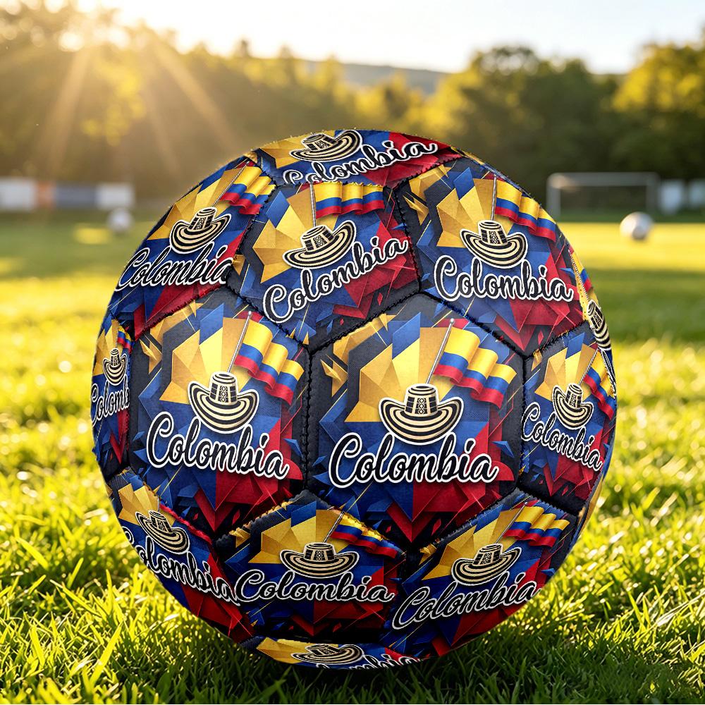 Colombia Football Printed Size 5 Soccer Ball Wear Resistant Standard Adult Training Football Fan Gift for Indoor Outdoor Match Sports