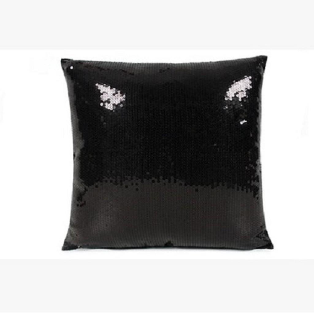 Luxurious Satin Sequin Pillow Cover 17 Inches With Handpainted Floral Design For Home Decor