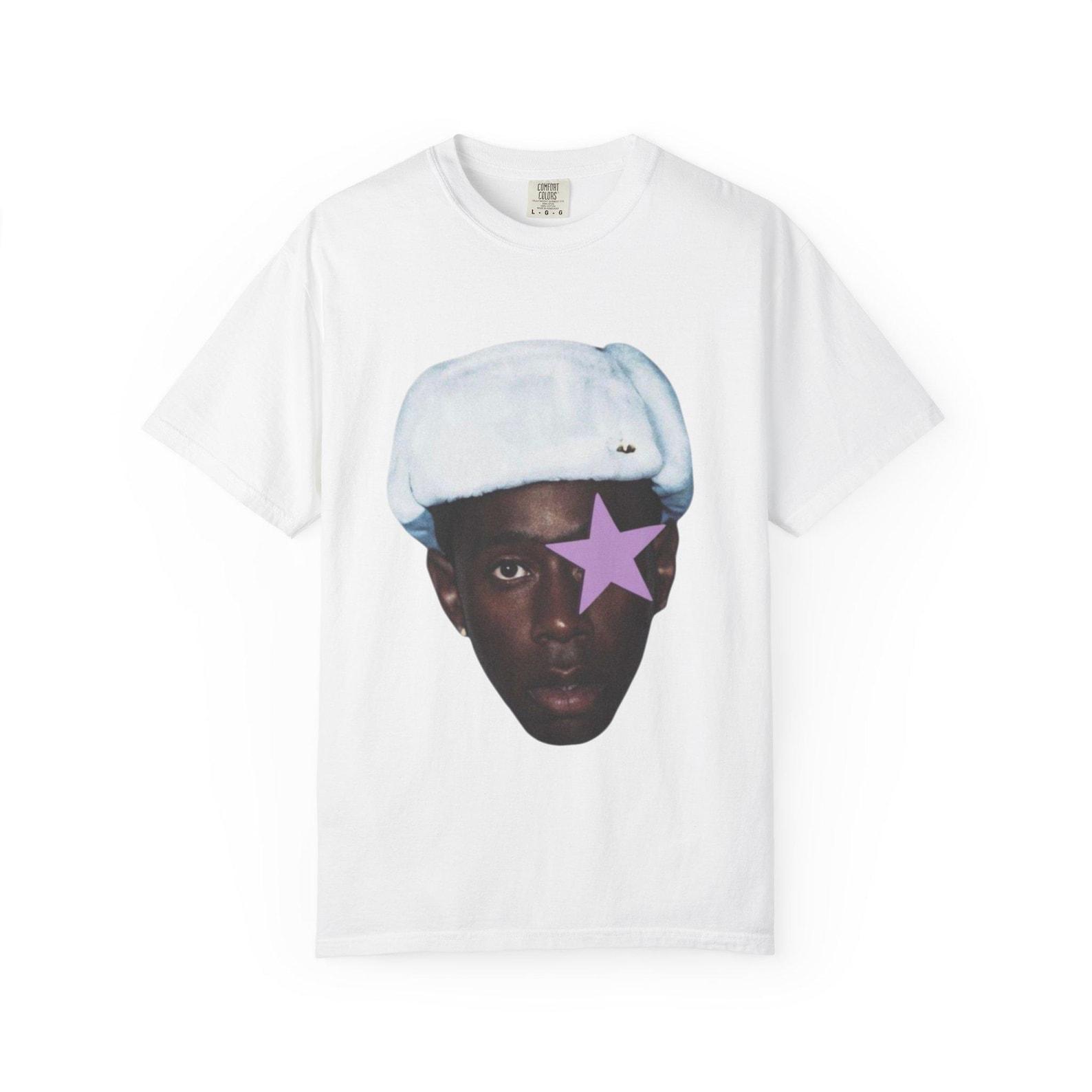 Star Eyepatch Face Portrait T-Shirt | Graphic Art Tee XL