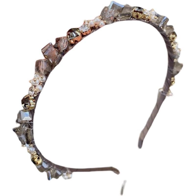 Korean Fashion Pearl Rhinestone Crystal Headband: Stylish, Non-Slip, Luxury Design
