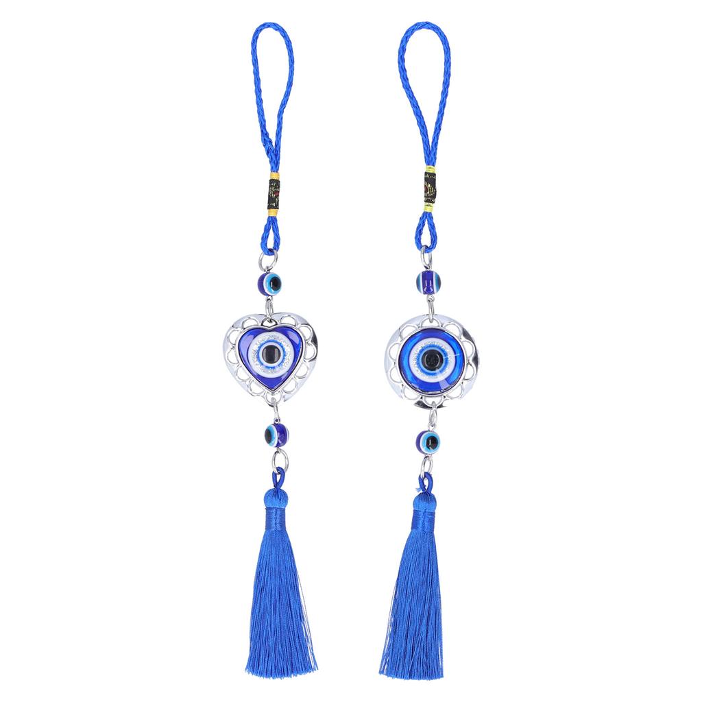5Pcs Evil Eye Pendant Coloured Glaze Blue Tassel Exquisite Design Good Luck Evil Eye Decor for Room 