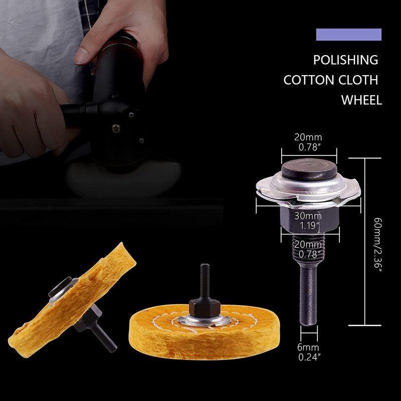 Kit de polissage, 8 disques de 4 pouces, avec pâte à polir et adaptateur pour perceuse à tige de 1/4 pouce, meuleuse à chiffon