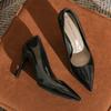 - Korean Version of Versatile High Heels for Women, Sexy Bright Patent Leather Pointed Thin Heels, New Temperament Commuting Light Mouth Single Shoes