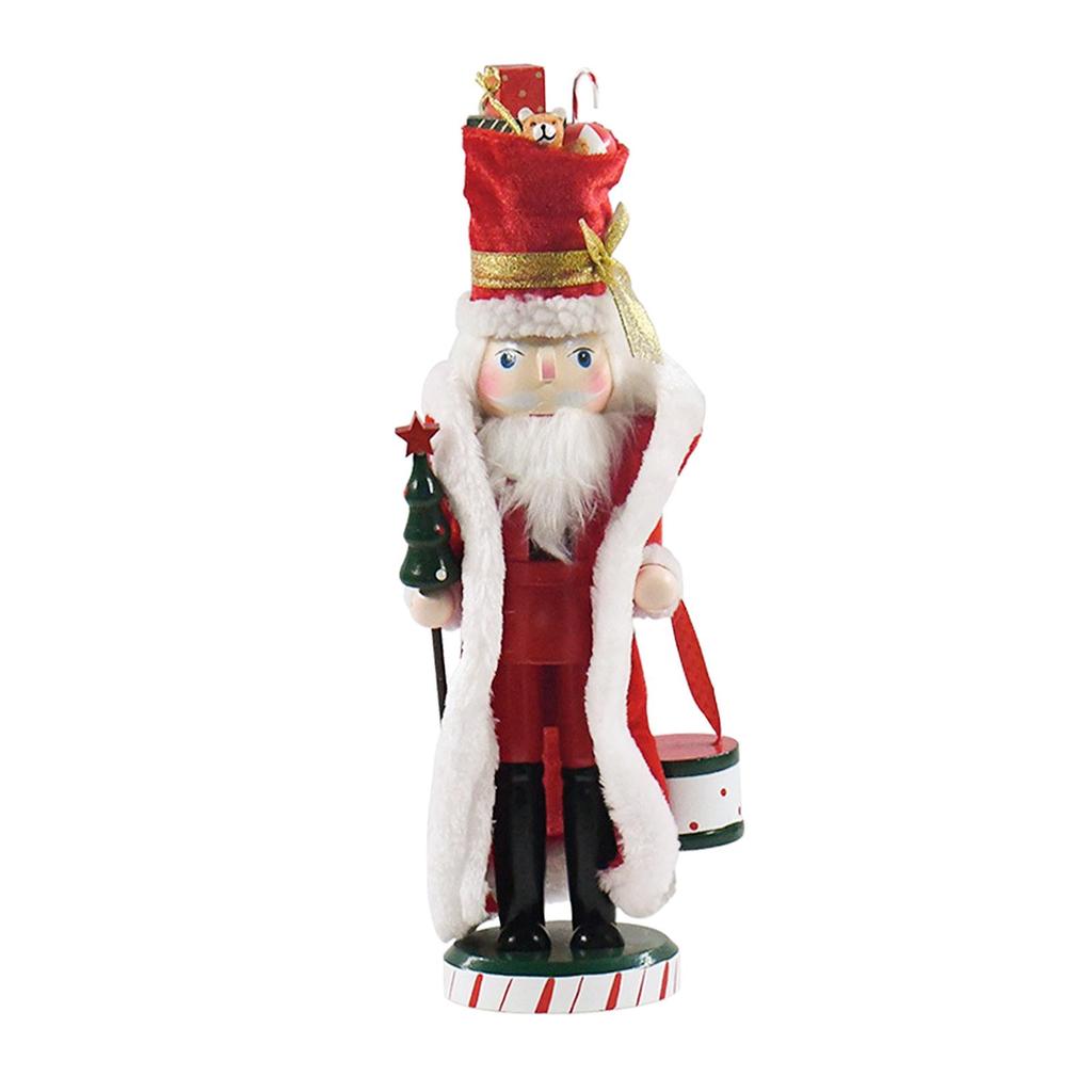Nutcracker Figure Doll Wooden Nutcracker for Desktop Fireplace Decoration
