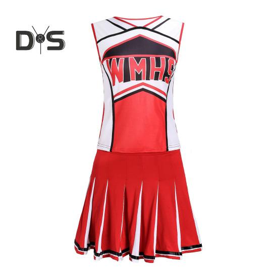 

2 шт./комплект костюм для выступления чирлидера без рукавов топ юбка комплект школьный хоровой костюм для девочек черлидинг костюм университетской чирлидерши маскарадный костюм S красный