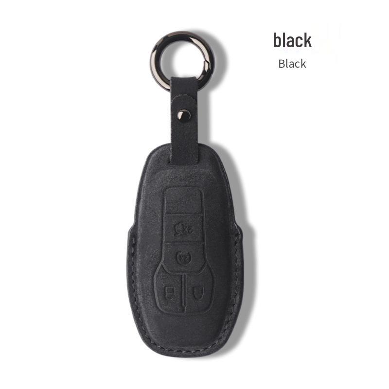 Genuine Leather Key Case for 2017-18 Ford Explorer/Mustang with Suede Buckle