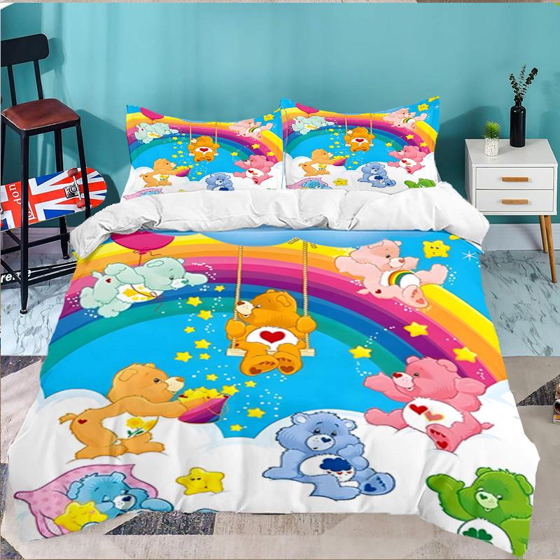 3PCS Love Bears Bedding Set,Including 1pc Duvet Cover And 2pcs Pillowcases Perfect for Bedroom, Dormitory, Large Size Fan Christmas Gift