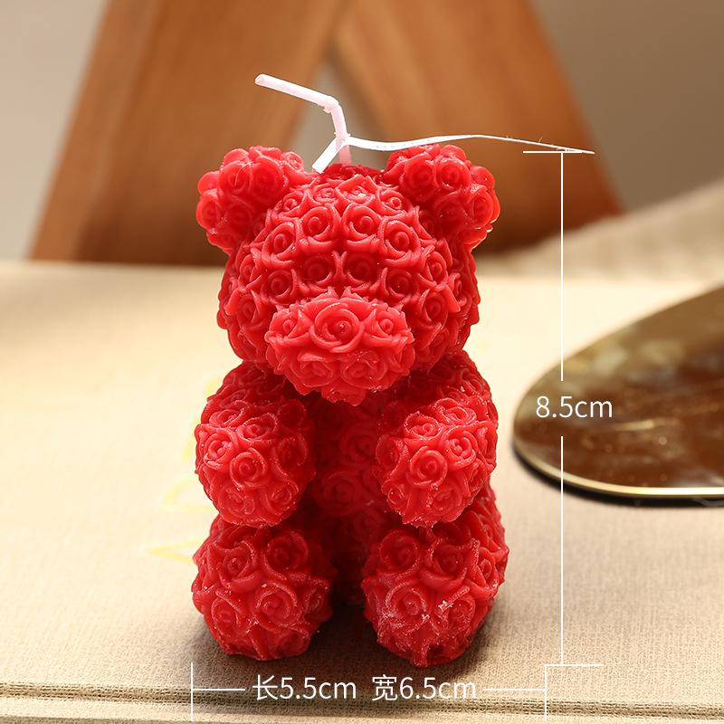 Souvenir Creative Rose Bear Home Ornament Fragrance Premium Atmosphere Send Muse Birthday Gift Scented Candles