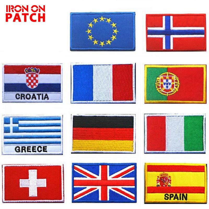 Round European Union Flag Embroidered PATCH//BADGE