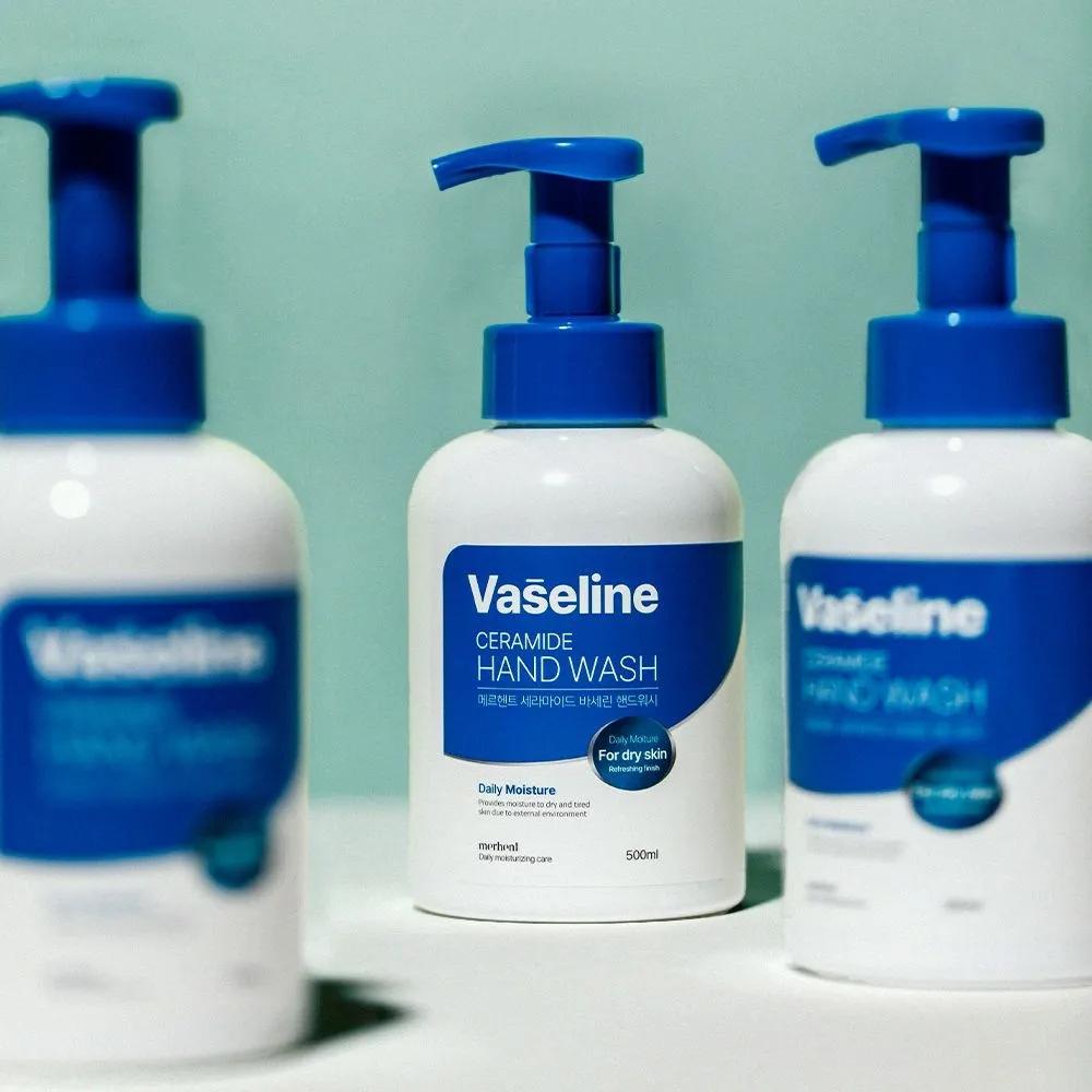 1+1 Merhent Vaseline Ceramide Hand Wash 500ml Hand Sanitizer Liquid Soap Perfume Scented Refill
