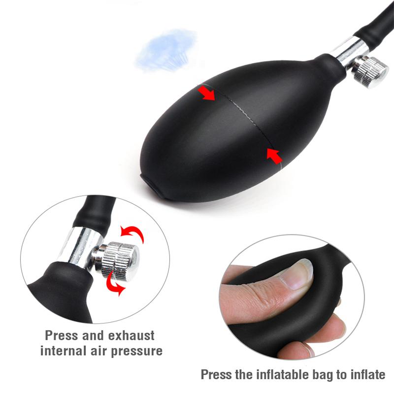 Oppblåsbar analvibratorpumpe analdilatator utvidbar 10 hastigheter vibrerende buttplugg analballer sexleketøy