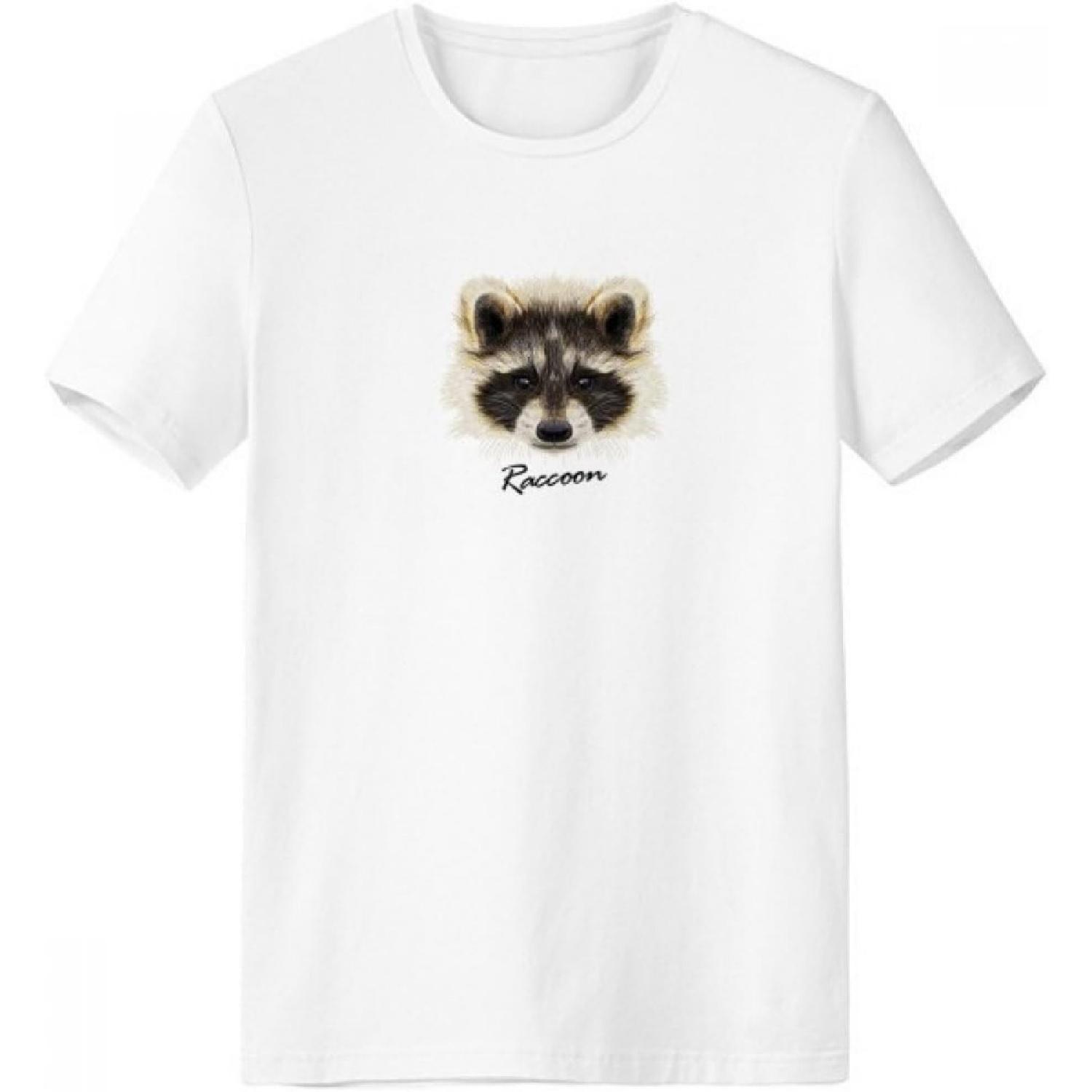 Little Mischievous Brown Raccoon Animal Crew-Neck White T-shirt Spring Summer Tagless Comfort Sports T-shirts Gift XXXXXL белый