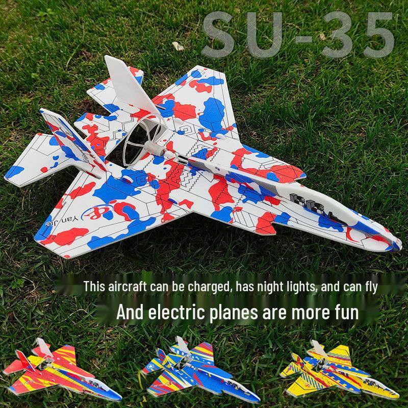 Electric USB Charging Hand-Launched Su-35 Su-27 Boomerang Glider Model Airplane