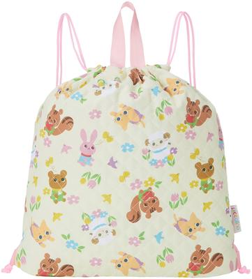 Marushin Piccolino Nature Friends Gym BagKnapsackDrawstring Bag for Girls, Perfect for Preschool, Kindergarten, and Elementary School, Quilted Goods,