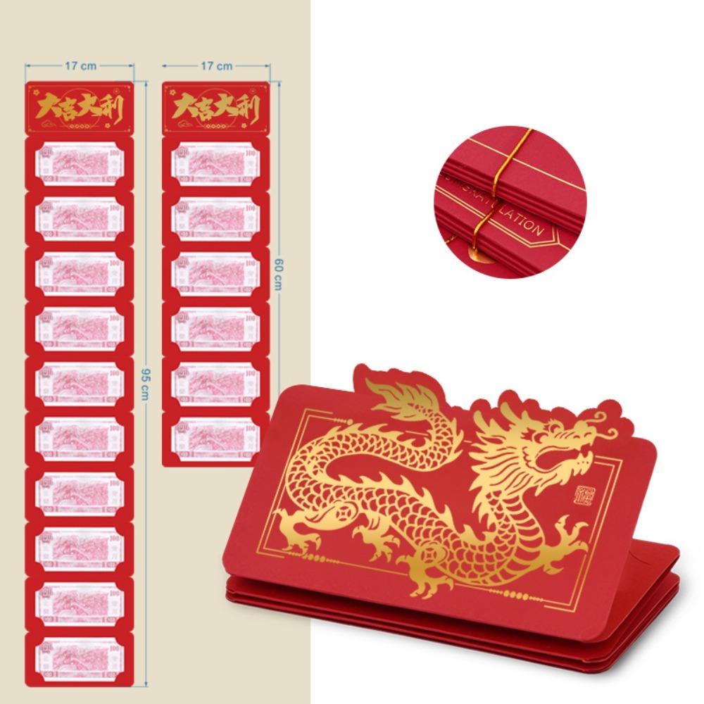 6 Slots Best Wishes Blessing Bag New Year Gifts Folding Red Envelope Creative Red Envelope Bag