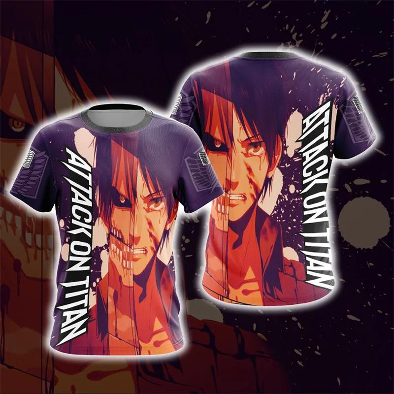 Anime "Attack on Titan" Levi Ackerman Graphic Men's T-shirts 3D Manga Printed T-shirts Summer Round Neck Casual Harajuku Fashion T-shirts