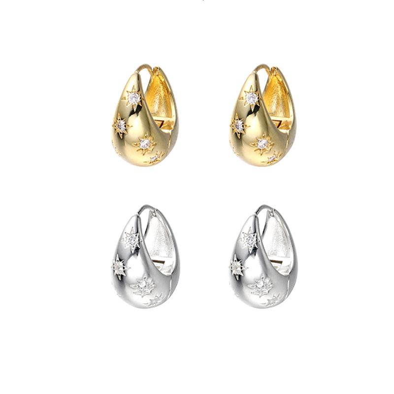 Female Circle Water Droplet Retro Niche Earrings