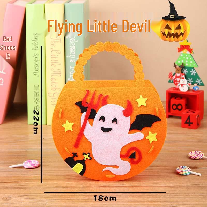 Halloween DIY Trick-or-Treat Tote Bag for Kids - Non-woven Fabric Craft Bag