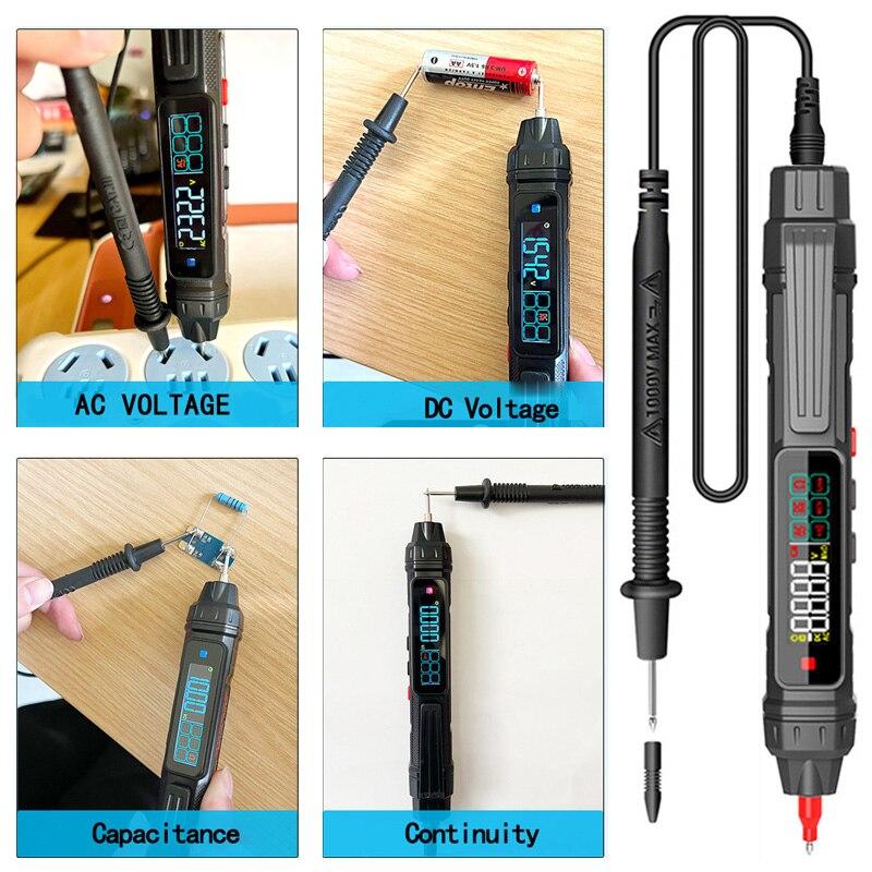1PC Smart Digital Multimeter 4000 Zählt Berührungsloser Hochpräziser Spannungsprüfer Stift Auto Range Kapazität OHm NCV Tester