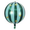 Round Star Striped Foil Balloon 1 Pcs Portable Easy Store Balloon for Family Gathering Birthday Home Decor