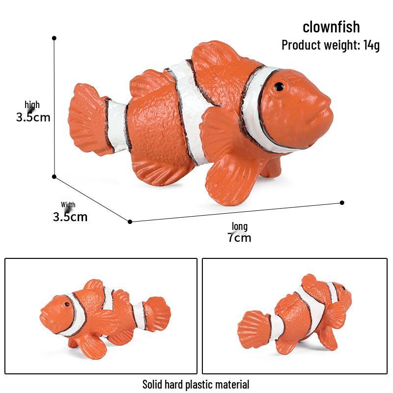 Pediatric Science Solid Simulation Clownfish and Anemonefish Marine Animal Model Toy